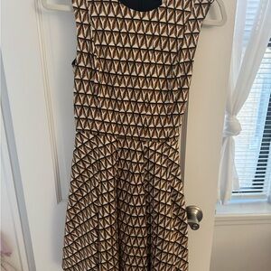 Hutch Brown and Black Geometric Midi Dress